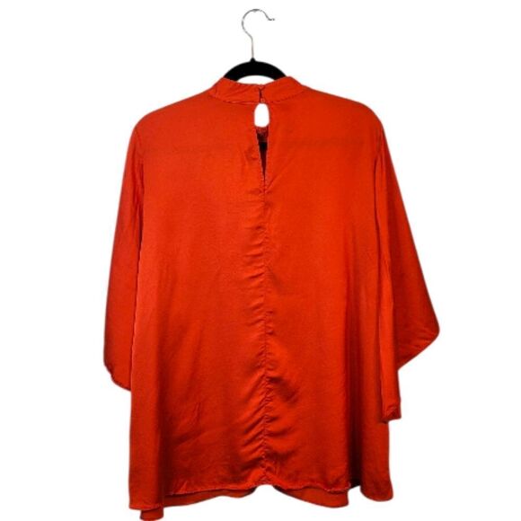 Lane Bryant Women's Red Flowy Sleeve Satin Blouse Size 20 - Picture 2 of 6